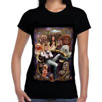Labyrinth Womens Capsleeve Tshirt, Black T-Shirt with Occult Dark Fantasy Art S juoda