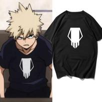 Cotton Anime My Hero Academia Tee Bakugo Katsuki Print Tshirt Men Women T-shirts Harajuku Unisex Summer Short Sleeve T Shirt S juoda