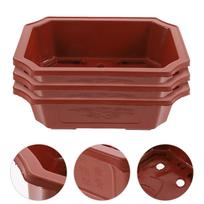 6Pcs Decorative Plastic Flower Pots Bonsai Planters with Drainage Holes for Indoor Garden Office Windowsill Planter Bowl Style 24X17X7CM