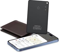 "Air Tag Card" kortelė Piniginė sekimo kortelė Thin1.6 mm, Vandeniui atsparus piniginės ieškiklis, suderinamas su "Apple" Kur yra? (tik iOS), "Bluetooth" daiktų paieškos išmanioji kortelė lagaminams, piniginėms ir raktams, juoda