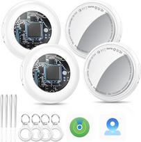 "Air Tracker Tags", 4 baltos spalvos raktų ieškiklis, suderinamas su "Apple" programėle "Where is App" (tik "iOS"), išmanusis raktų ieškiklis, 100 dB garsas, lagaminų, krepšių ir raktų ieškiklis, keičiamos baterijos