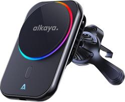 "Alkaya Breeze Qi2" magnetinis automobilio laikiklis su įkrovimo funkcija 48 W greitasis įkrovimas Reguliuojamas mobiliojo telefono laikiklis Magnetinė ventiliacija automobilyje užtikrina vairuotojui optimalų navigacijos apžvalgos kampą