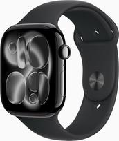 "Apple Watch Series 11" [GPS, 46 mm] aliuminio korpusas "Diamond Black" su juodu sportiniu dirželiu, M/L (Atnaujintas)