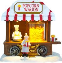 "Avilia Pop Corn" animacinė kalėdinė parduotuvė su LED lemputėmis - idealiai tinka unikaliai namų puošybai per kalėdinius vakarėlius - rankomis tapyta ir tinka visų tipų baldams 14 x