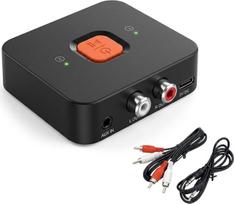 "Bluetooth 6.0" adapteris Empfänger Audio Receiver mit 3.5mm AUX und RCA, Dual Ausgang für Stereoanlage Lautsprecher Autoradio Verstärker, verbindet 2 Geräte gleichzeitig, 10-20m Reichweite