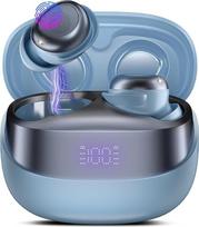 "Bluetooth" ausinės, "Mini In-Ear" ausinės, belaidės "Bluetooth 5.4 HiFi" belaidis garsas, 47 valandų trukmės miego ausinės su pasyviuoju triukšmo maskavimu, LED ekranas, skirtos miegui, mėlynos spalvos