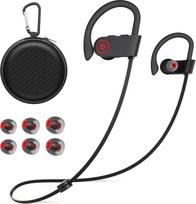 "Bluetooth" ausinės, belaidės ausinės su "Bluetooth 5.3", ausinės "Sport Deep Bass Stereo", IPX7 vandeniui atsparios, ausinės į ausis bėgimo treniruotėms, juodos spalvos