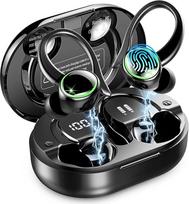 "Bluetooth" sportinės ausinės, ausinės į ausis su "Hi-Fi Stereo", 50 valandų belaidės ausinės, belaidės "Bluetooth 5.4" ausinės su ENC triukšmo slopinimu ir 4 HD mikrofonais, USB-C/LED ekranas, IP7