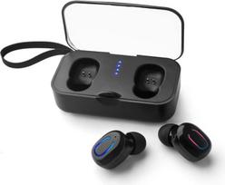 "Cuifati TI8S" belaidės "Bluetooth" ausinės, nešiojamos sportinės ausinės su nešiojama įkrovimo dėžute, ergonomiškos skaidrios stereofoninės ausinės važinėjimui dviračiu ir bėgimui (juodos spalvos)