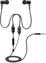 "Docooler FC12" stereofoninės muzikos garso ausinės 3,5 mm antiradiacinės oro vamzdelių ausinės į ausis su mikrofonu juodos spalvos, skirtos išmaniesiems telefonams, staliniams nešiojamiesiems kompiuteriams, planšetiniams kompiuteriams