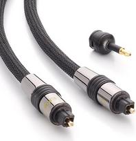 "Eagle Cable by Inakustik" - 10021007 - "Deluxe" optinis kabelis | skaitmeniniams garso signalams | 0,75 m juodos spalvos | nailono laidininkas, skirtas maks. Šviesos laidumas - yra 1 vnt. mini lizdo adapteris | su pintu ekranu