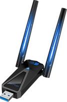 "ElecMoga WLAN Stick", 1300Mbps WLAN adapteris, 2,4 GHz/5 GHz dviejų dažnių internetas, USB 3.0 atmintinė, 2 x 5 dBi didelio stiprumo "WiFi" antenos, suderinama su "Windows 11/10/8/7/Vista/XP Mac Linux