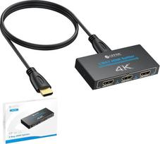 "eSynic" 4K HDMI skirstytuvas, 1 įėjimas ir 3 išėjimai, metalinis korpusas, HDCP 1.4, Dolby/DTS palaikymas, 3D suderinamumas, skirtas PS4, nešiojamajam kompiuteriui, "Blu-ray", HDTV - tik veidrodinis režimas, be išplėtimo režimo