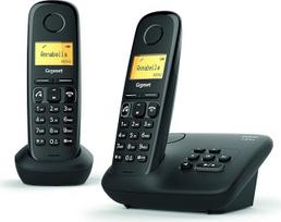 "Gigaset A270A Duo" - belaidis DECT telefonas su 2 rageliais, atsakikliu ir dideliu apšviestu ekranu - puiki garso kokybė - 200 valandų budėjimo laikas - didelė telefonų knyga
