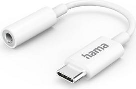 "Hama" USB C-3,5 mm lizdo ausinių adapteris (garso adapteris, AUX adapteris, USB-C lizdas, skirtas "Samsung", "Huawei", "iPad"), baltas