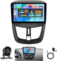 "Hikity" 4+128G "Android 15" automobilinis radijas "Peugeot 207" 2006-2015 m., 9 colių ekrano radijas su belaidžiu "CarPlay" "Android" "Bluetooth" navigacija GPS "WiFi" EQ Dvigubas USB ir atbulinės eigos kamera