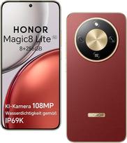 "HONOR Magic8 Lite" 5G išmanusis telefonas, dirbtinio intelekto kamera 108 MP, 7330 mAh baterija, 8GB RAM, 256GB atminties, 6,79 colių ekranas, "Snapdragon 6 Gen 4", atsparumas kritimui iš 2,5 m gylio, IP69K IP68, raudonos spalvos