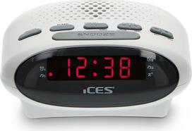 "iCES ICR-210" radijo laikrodis (2 kartus žadinimo laikas, snaudimo funkcija, miego laikmatis), baltas