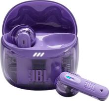 "JBL Tune Flex Ghost 2" belaidės "Bluetooth" ausinės į ausis su triukšmo slopinimu, 48 valandų atkūrimo laikas, IP54 apsauga nuo vandens ir dulkių, kelių taškų ryšys, ergonomiškas dizainas, violetinės spalvos vaiduoklis