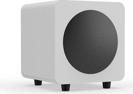 "Kanto SUB6" sandarus žemųjų dažnių garsiakalbis, 200 W maksimali galia, 6 colių žemųjų dažnių garsiakalbis, greiti ir tikslūs žemieji dažniai, itin kompaktiškas dizainas, matinės baltos spalvos