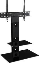 "King" konsolinis televizoriaus stovas su laikikliu juodas kvadratinis 70 cm nuo 32" - 60" colių, skirtas HD plazminiams LCD LED OLED lenktiems televizoriams