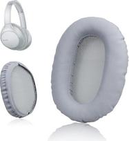 "Krone Kalpasmos" - pakaitinės ausinių pagalvėlės, suderinamos su "Sony" WH-CH700N, WH-CH710N, WH-XB900N, atminties putos, baltos odos, baltos spalvos