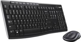 "Logitech MK270" belaidės klaviatūros ir pelės rinkinys, 2,4 GHz belaidis ryšys per nano USB imtuvą, ilgai veikianti baterija, skirtas "Windows" ir "ChromeOS" kompiuteriams / nešiojamiesiems kompiuteriams, vokiškas QWERTZ išdėstymas - juodas