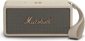 "Marshall Middleton" belaidis nešiojamasis "Bluetooth" garsiakalbis, daugiau kaip 20 valandų nešiojamojo grojimo, atsparus vandeniui pagal IP67, kreminės spalvos