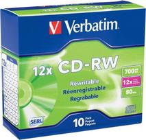 "Memorex" tušti CD-RW 4x 80 min. 700MB, supakuoti į susitraukiančią pakuotę 10 vnt.