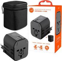 "Mobility Lab" - Universalus kelionių adapteris su 2 USB - Internationaler Steckdosenadapter für 200+ Länder - Travel Adapter Weltweit - 3 Geräte gleichzeitig Laden - Überspannungsschutz, Tasche