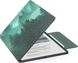 "MoKo" magnetinis dėklas naujam 11 colių "Kindle Scribe 2025" (3 kartos) ir "Kindle Scribe Colorsoft 2025" (1 kartos) - plonas "Folio Premium" PU odos dangtelis su rašikliu ir automatiniu miego žadinimu, Green Forest
