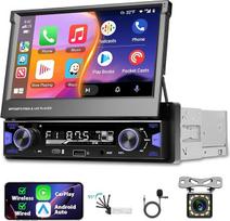 "Motorsi Carplay" 1 Din autoradio, HD jutiklinis ekranas su vienu Din "Android Auto" automagnetolos MP5 grotuvu, Bluetooth/MirrorLink/FM/USB2.0/AUX/Laden/Fernbedienung + vaizdo kamera
