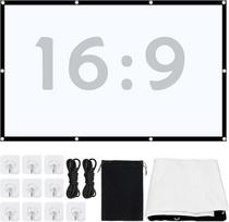 "Mumjooyi" 100 colių 16:9 HD ekranas projektoriui Nešiojamas storesnis šviesai atsparus projektoriaus ekranas, sulankstomas, be raukšlių, skirtas namų kinui, biurui, mokyklai, susitikimams ir lauko stovyklavimui