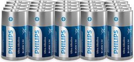 "Philips Ultra D" šarminės baterijos LR20 - stiprios galios žibintuvėliams ir didesniems prietaisams (20 vnt.)