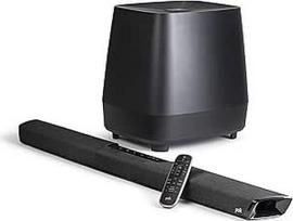 "Polk Audio MagniFi 2" namų kino sistema, TV garso juosta su žemų dažnių garsiakalbiu, 5.1 Dolby Digital dekodavimas, DTS, "Bluetooth", "Wi-Fi", "Google Chromecast", HDMI ARC, 4K HDR, AUX, optinis įėjimas