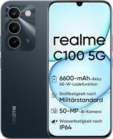 "realme C100" išmanusis telefonas, 4GB RAM + 256GB atminties, 6,75" HD LCD ekranas, 50 MP pagrindinė kamera, 6600 mAh baterija, galingas garsiakalbis, IP64, žalias, baltas 45 W įkroviklis