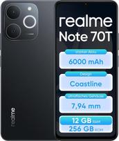"realme Note 70T" išmanusis telefonas 4+256GB 6,75" HD 90Hz ekranas 6000mAh didelės talpos baterija ArmorShell apsauga T7250 aštuonių branduolių mikroschemų rinkinys Next AI IP54 Obsidian Black Be įkroviklio