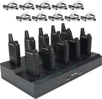 "Retevis RT622 Walkie Talkie", PMR radijo ryšio rinkinys, įkraunama radijo stotelė su įkrovikliu "10-in-1", išimami lizdai, 10 radijo stotelių rinkinys suaugusiesiems, mokykloms, viešbučiams (10 vnt., juoda)