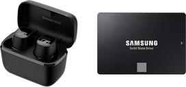 "Sennheiser CX Plus" tikros belaidės "Bluetooth" vidinės ausinės: "Samsung 870 EVO SATA III 2" ir "Samsung" 870 EVO SATA III 2