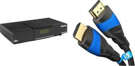 "TechniSat HD-S 223 DVR" - Kompaktiškas HD palydovinis imtuvas ir KabelDirekt - HDMI kabelis - 2 m