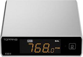 "Topping E50II" DAC Kompaktiškas Hi-Res Audio stalinis DAC su AK4497S, DSD512, PEQ 10 juostų ir "Bluetooth" LDAC ausinėms ir garsiakalbiams, sidabrinės spalvos