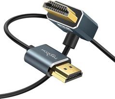 "Twozoh" lankstus HDMI ir HDMI kabelis su 270 laipsnių kampine jungtimi 0,3 m, itin plonas ir plonas HDMI kabelis, palaikantis 3D/4K 60 Hz