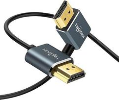 "Twozoh" plonas HDMI ir HDMI kabelis 90 laipsnių kairiuoju kampu 2 m, itin plonas ir lankstus kairiojo kampo HDMI kabelis palaiko 3D/4K 60 Hz