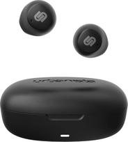 "Urbanista Lisbon True Wireless In-Ear" ausinės, "Bluetooth" belaidės ausinės, 27 valandų trukmės, mažos ausinės su "GoFit" sparnu sportui, jutikliniu valdymu ir įkrovimo dėklu, vidurnakčio juoda