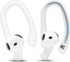 "WC HookZ", suderinamas su "AirPods 4" - reguliuojami "Wicked Cushions" ausų kabliukai | Kietas šerdis individualiam pritaikymui, saugūs ir patogūs, laukia patento | Balta