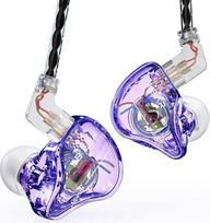 "Yinyoo KBEAR" laidinės ausinės, "Storm In-Ear Monitor", ausinės su nuimamu kabeliu, 3,5 mm kištukas, "Super Bass" triukšmo izoliacija išmaniesiems telefonams (skaidrios, violetinės spalvos, be mikrofono)