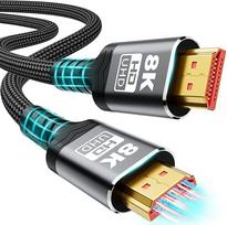 10K 8K HDMI kabelis 2.1, 1M/3,3FT itin didelės spartos HDMI kabelis Pintas laidas HDMI kabelis 48Gbps (8K @ 60Hz 7680x4320, 4K @ 120Hz) Palaiko dinaminį HDR 10 eARC 3D, Dolby Atmos Suderinamas su Roku