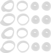 16 vnt. baltos spalvos silikoninių pakaitinių neslystančių ausų antgalių, skirtų "Samsung Galaxy Buds/Buds + Earphones