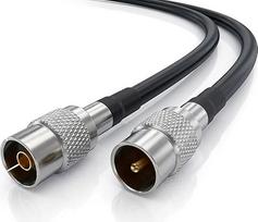 2 m TV antenos kabelis, Palydovinis kabelis, Koaksialinis kabelis, Palydovinis kabelis, Dvigubai ekranuotas, IEC kištukas su IEC moterišku TV kabeliu, RG174 koaksialinis kabelis, skirtas TV imtuvui, HDTV radijui, DVB-S DVB-S2