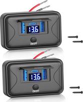 2 pakuočių 72 W 12 V USB lizdo sieninis skydelis su dvigubu greituoju įkrovikliu 36 W PD paviršinis montavimas Automobilinė USB jungtis su voltmetro jungikliu, skirta lengvajam automobiliui, autobusui, priekabai, sunkvežimiui